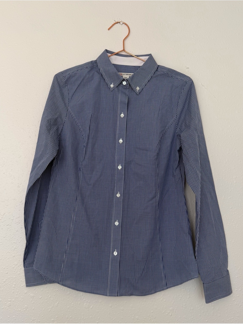 Cutter & Buck Navy Micro-Check Button-Down Shirt